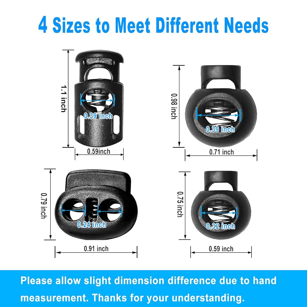 Amazon.com: ZUSHALLMY 48pcs Upgraded Plastic Cord Lock, Cord